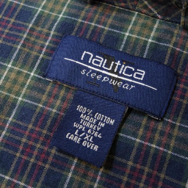 NAUTICA(ノーティカ)の実寸XL ノーティカ チェック シャツ ガウン ビッグシルエット 古着 b500 メンズのトップス(カーディガン)の商品写真