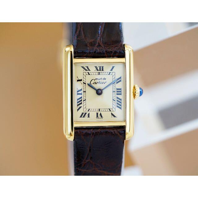 美品 カルティエ マスト タンク アイボリー 手巻き SM Cartier - www ...