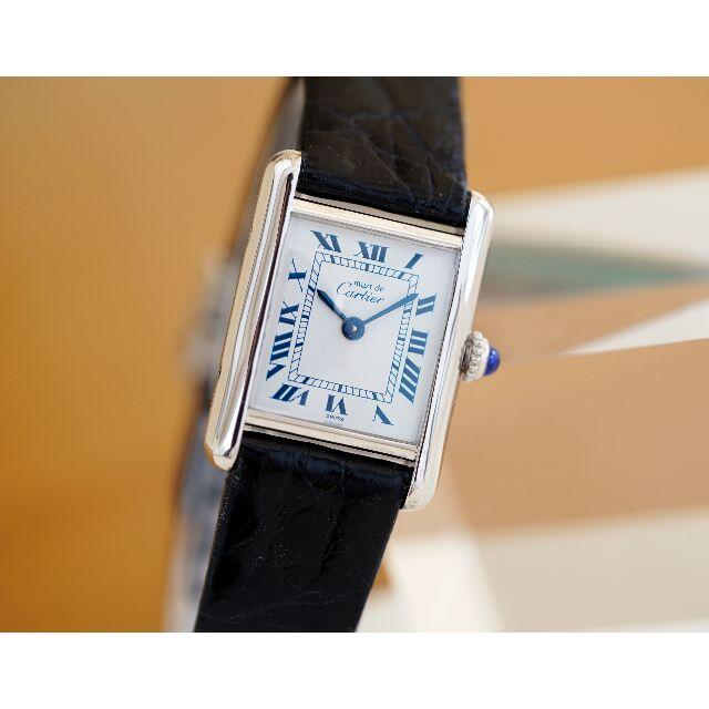 美品 カルティエ マスト タンク シルバー ブルーローマン SM Cartier | フリマアプリ ラクマ