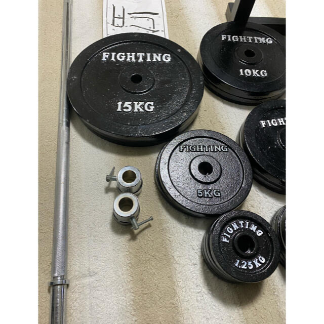 fighting road ベンチプレスセット100kg  スポーツ/アウトドアのトレーニング/エクササイズ(トレーニング用品)の商品写真