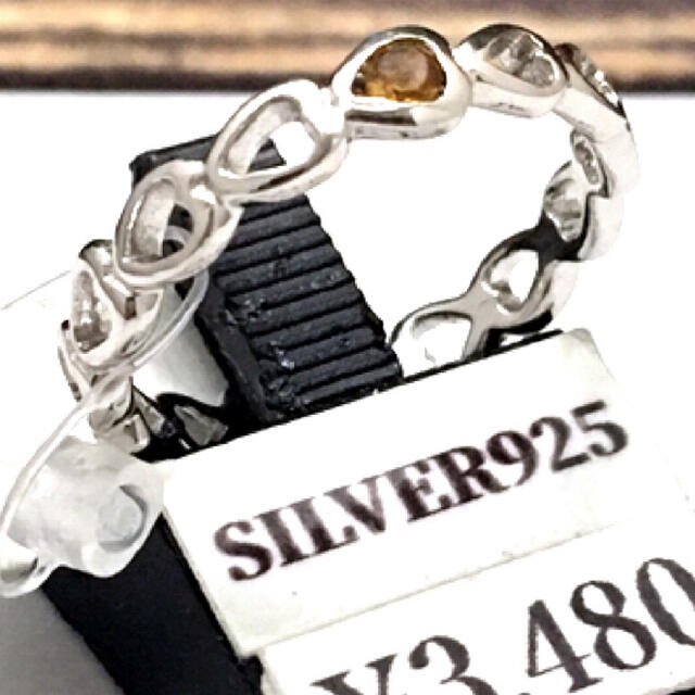 在庫ラス1⚠️【7号】半額◆イエローCZハートピンキーリング本物シルバー925 レディースのアクセサリー(リング(指輪))の商品写真