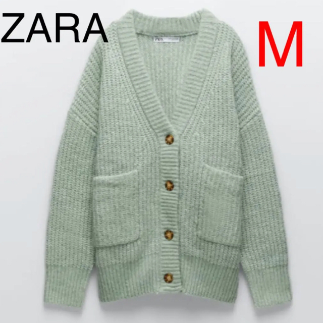 ZARA パッチポケットカーディガン　M