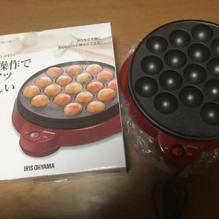 アイリスオーヤマ(アイリスオーヤマ)の✨オマケ付き✨アイリスオーヤマ たこ焼き器 レッド ITY-18A-R(たこ焼き機)