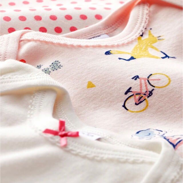 PETIT BATEAU(プチバトー)のプチバトー　新品ボディ　ロンパース　3枚組　18m/81cm キッズ/ベビー/マタニティのベビー服(~85cm)(ロンパース)の商品写真