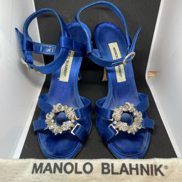 MANOLO BLAHNIK(マノロブラニク)のMANOLO BLAHNIK マノロブラニク　ハイヒール　ブルー　サイズ38 レディースの靴/シューズ(ハイヒール/パンプス)の商品写真