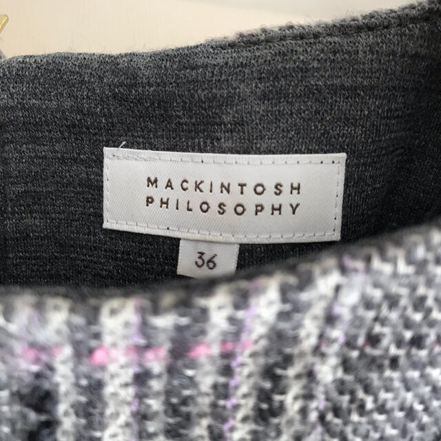 MACKINTOSH PHILOSOPHY(マッキントッシュフィロソフィー)のマッキントッシュフィロソフィー　ネップツイードワンピース レディースのワンピース(ひざ丈ワンピース)の商品写真