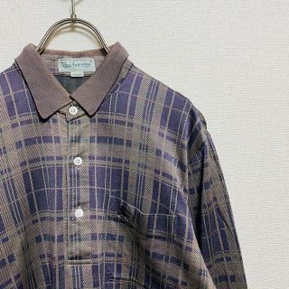 バーバリー(BURBERRY)の一点物　90年代vintage バーバリー　騎士ロゴ　ノバチェック　ポロシャツ(ポロシャツ)