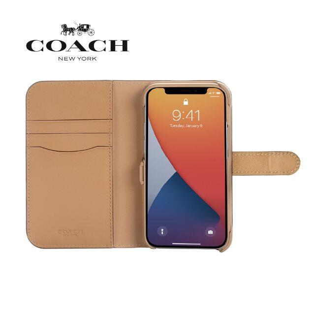 COACH(コーチ)の新作★COACH シグネイチャー 手帳型 茶 iPhone12 mini スマホ/家電/カメラのスマホアクセサリー(iPhoneケース)の商品写真