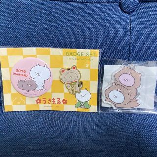 うさまる2019ハッピーバッグ　缶バッジ＆ピンズ　アクリルキーホルダー(キャラクターグッズ)