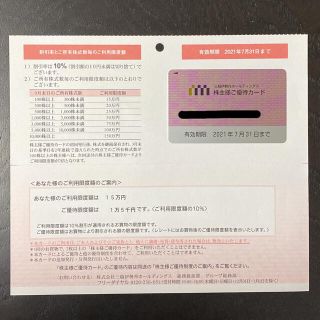 イセタン(伊勢丹)の三越伊勢丹　株主優待カード【限度額15万円】10%割引(ショッピング)