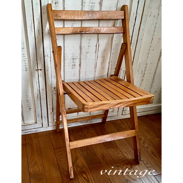 1090さま専用です。ヴィンテージ 木製折り畳みイス　英国　古椅子　インテリア