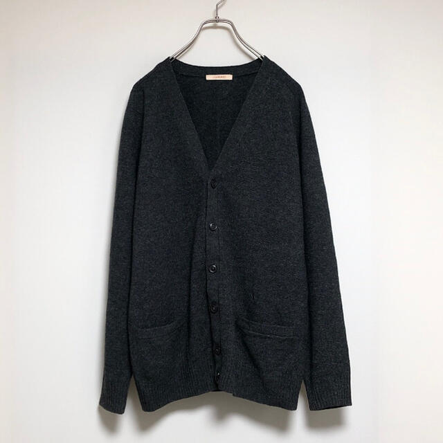 LAMBSWOOL wool100% cardigan gray black