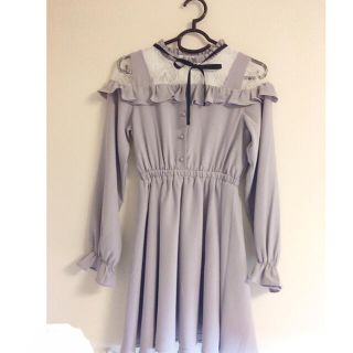 ロジータ(ROJITA)のロジータ　レース切替ラッフルワンピース　専用(ひざ丈ワンピース)