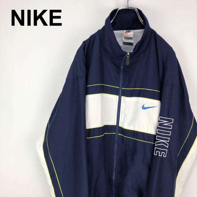 NIKE - 【希少】ナイキ☆ バイカラー デカロゴ 刺繍ロゴ ナイロン