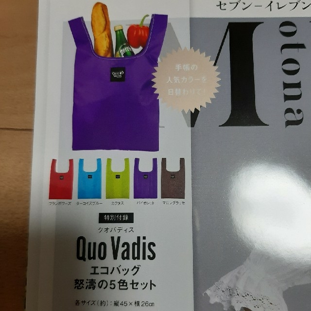 Quo Vadis(クオバディス)のオトナミューズ 3月号増刊付録 クオバディス エコバッグ 2個セット レディースのバッグ(エコバッグ)の商品写真