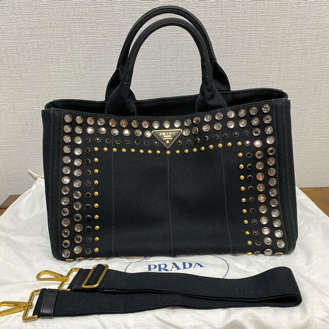 PRADA プラダ カナパ (デニム、ビジュー付き）B18720