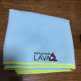 LAVA ホットヨガ ヨガラグ クロスステッチ　ミントグリーン&イエロー(ヨガ)