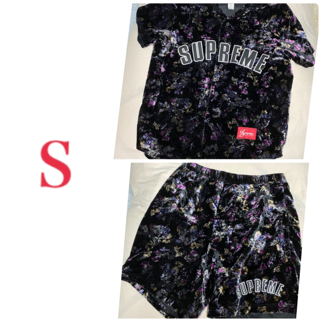 Supreme floral velour 上下セット Sサイズ