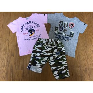 ダブルビー(DOUBLE.B)の☆かず様専用☆ダブルビー Tシャツ 2点、迷彩柄 ハーフパンツ（100）(Tシャツ/カットソー)