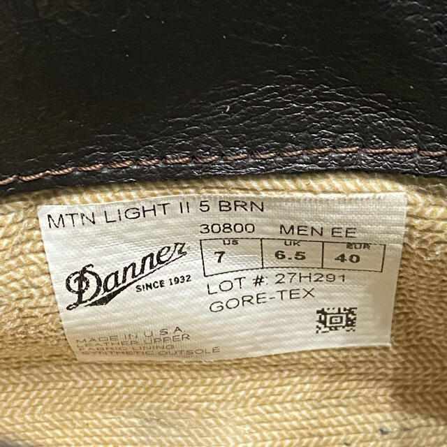 Danner(ダナー)の【美品】ダナー マウンテンライト2  30800 US7 25㎝ 茶 中敷付き メンズの靴/シューズ(ブーツ)の商品写真