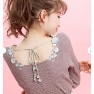 ウィルセレクション(WILLSELECTION)のウィルセレクション  フルール　リブニット　花(ニット/セーター)