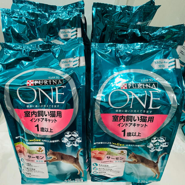 ❤️ピュリナワン 室内飼い猫用 インドアキャットサーモン 2.2kg×6個　⭐️ネコ