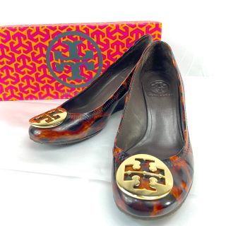 トリーバーチ(Tory Burch)のトリーバーチ ウェッジソール プリント ヒョウ柄 アニマル柄 6ハーフM(ハイヒール/パンプス)