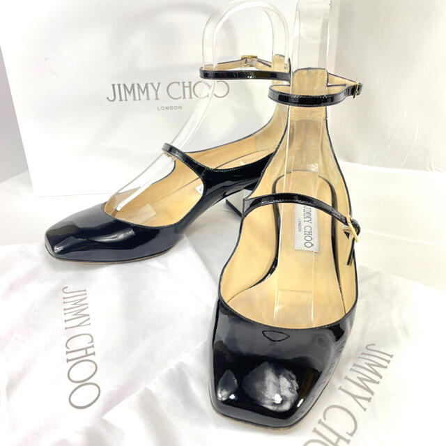 JIMMY CHOO(ジミーチュウ)の【美品】ジミーチュー エナメル ストラップ サンダル 39サイズ レディースの靴/シューズ(ハイヒール/パンプス)の商品写真