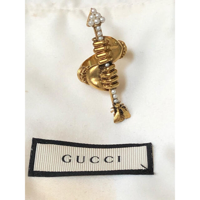 GUCCI デザインリング サイズ16号 ゴールド【最終セール】 enot.in.ua