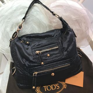 トッズ(TOD'S)の☆未使用品☆トッズ ワンショルダーバッグ ナイロン 黒(ショルダーバッグ)