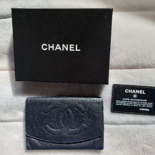 シャネル(CHANEL)のCHANEL　正規品　二つ折り　財布　パスケース　黒(財布)