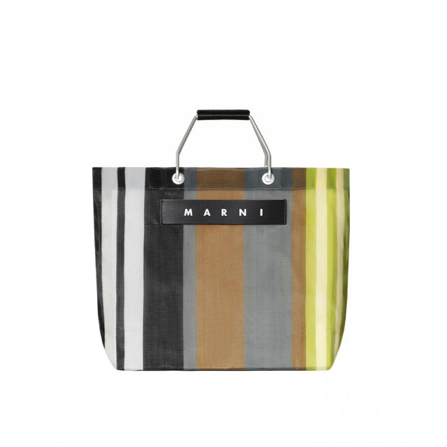 MARNI MARKET ストライプバッグ ソフトベージュ-