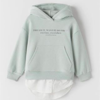 ザラ(ZARA)の新品☆ZARA ザラ シャツ付きフーディ フード付きパーカー(パーカー)