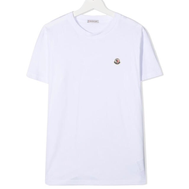 メンズ【新品】MONCLER モンクレール ロゴパッチ Tシャツ ホワイト 14Y