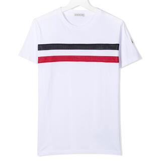 モンクレール(MONCLER)の【クゥちゃん 様専用】MONCLER ダブルストライプ Tシャツ ホワイト14Y(Tシャツ(半袖/袖なし))