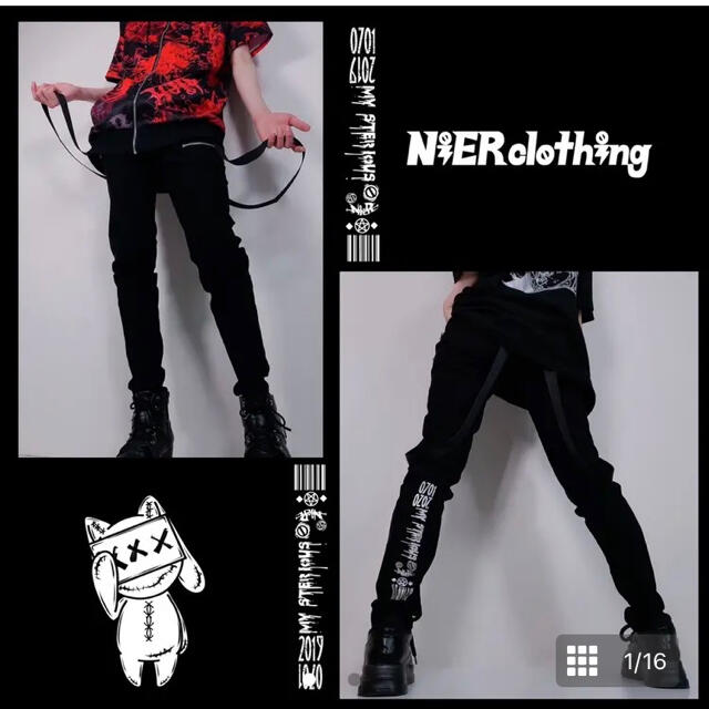  NieR SUSPENDERS装飾付きBLACK PANTS その他のその他(その他)の商品写真