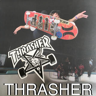 スラッシャー(THRASHER)のTHRASHERスラッシャーマガジン　US限定　ロゴ　アートアイコン　ステッカー(スケートボード)