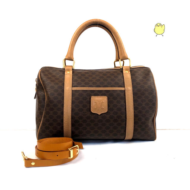 人気商品】 celine ミニボストンバッグ マカダム柄 2way オールド