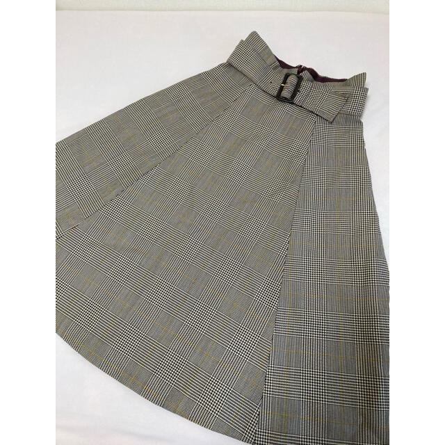 Mystrada(マイストラーダ)のマイストラーダ  チェックフレアースカート  グレンチェック レディースのスカート(ひざ丈スカート)の商品写真
