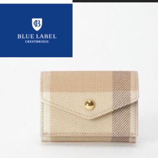 バーバリーブルーレーベル(BURBERRY BLUE LABEL)の三つ折り財布　ピンクベージュ　ブルーレーベル　クレストブリッジ  新品　箱付き　(財布)