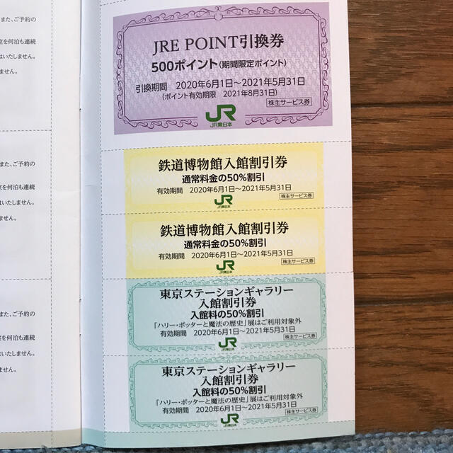 JR(ジェイアール)のJR東日本　株主サービス券 チケットの優待券/割引券(その他)の商品写真