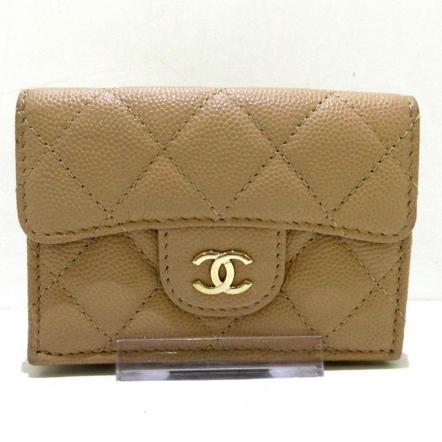 CHANEL 三つ折財布 ベージュ