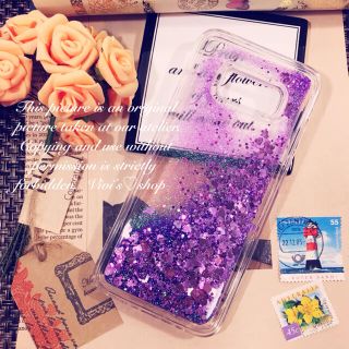 No.37❤︎ラベンダーパープル❤︎ラメグリッター砂流♡ GALAXYケース(Androidケース)