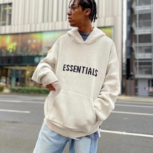 FEAR OF GOD - 即発 新品 Essentials Mサイズ ニット パーカー グレー