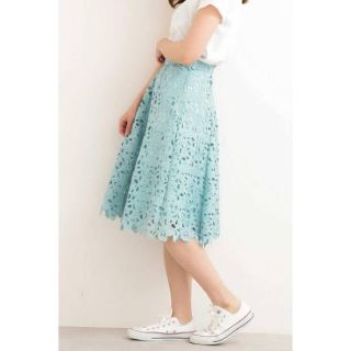 プロポーションボディドレッシング(PROPORTION BODY DRESSING)の【美品】（プロポ）ケミカルレースフレアスカート(ひざ丈スカート)