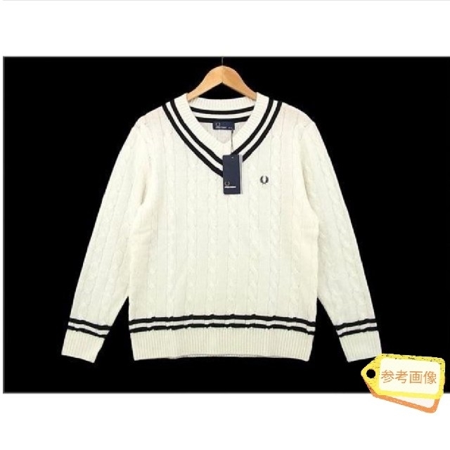 FRED PERRY(フレッドペリー)の【FRED PERRY】　Vネック/ケーブル編みセーター メンズのトップス(ニット/セーター)の商品写真