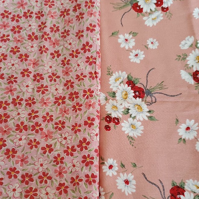 ２種類セット パステル調の花柄生地 ピンク マーガレット 芝桜の通販 By Haru S Shop ラクマ