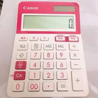 キヤノン(Canon)のCanon 電卓　ピンク×白(オフィス用品一般)
