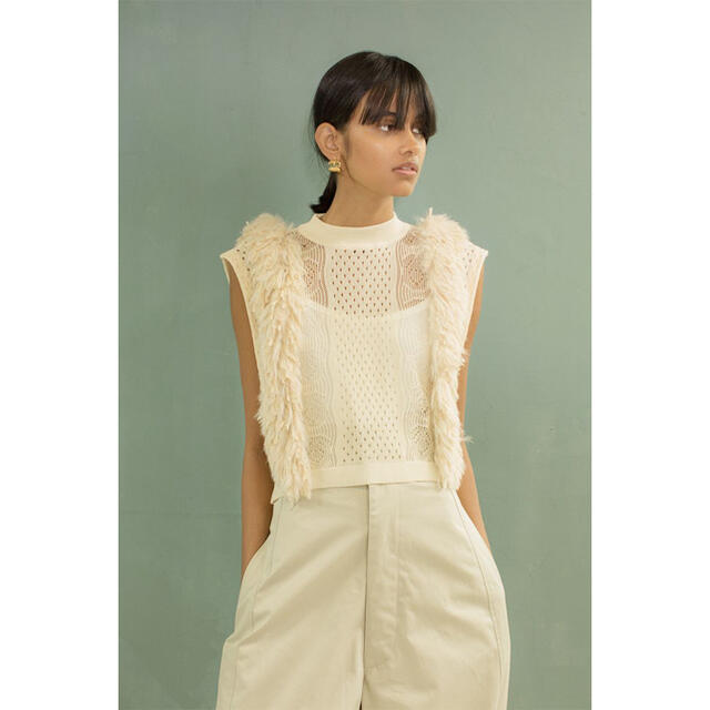 ギフト】 【LEINWANDE】 Mixed Fringe Crop Top ニット/セーター - www