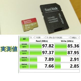 サンディスク(SanDisk)のSanDisk SDXC カード Extreme 128gb 美品アダプター付(PC周辺機器)